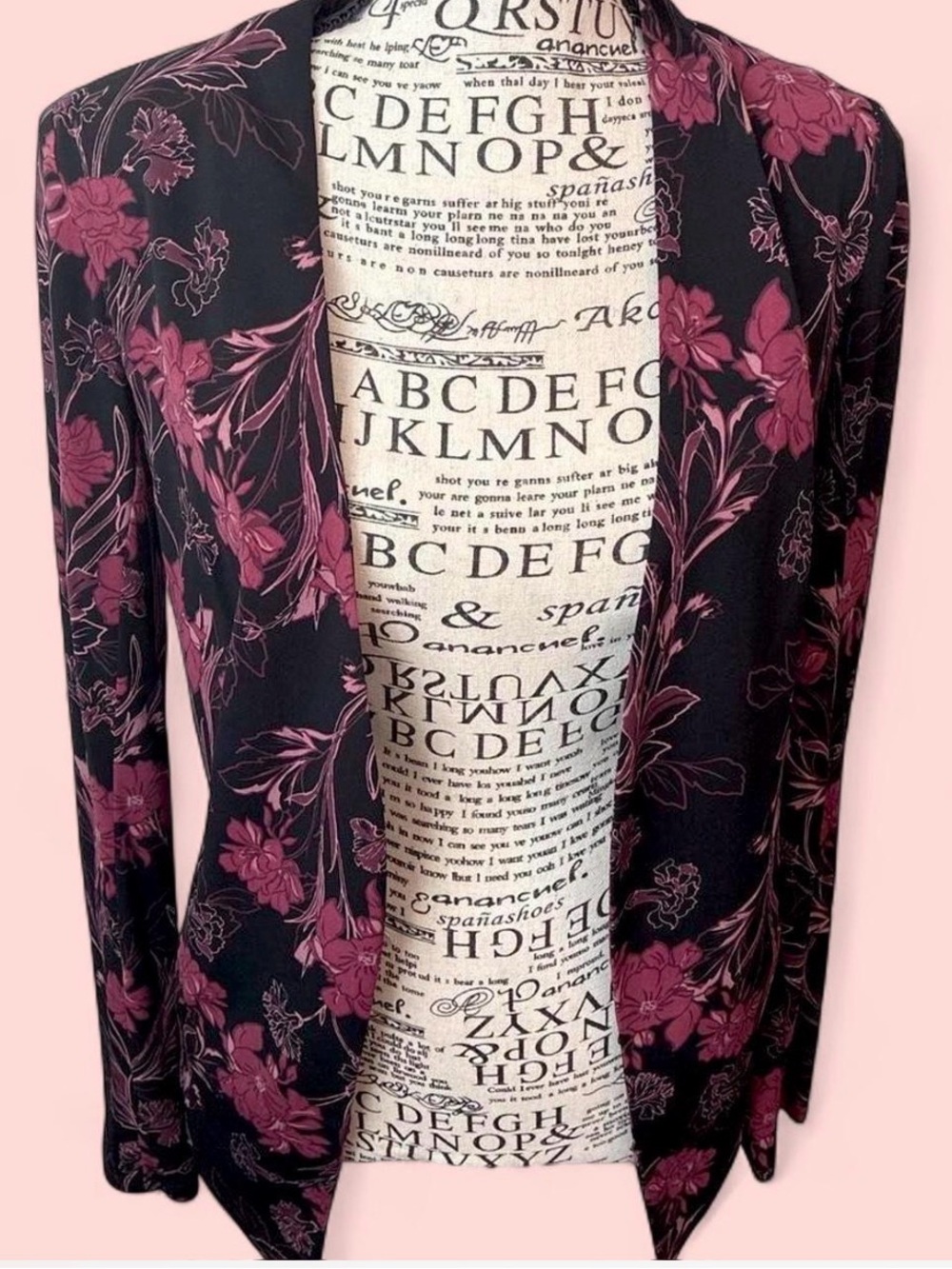 BCBGeneration Open-Front Matte Jersey Floral Blazer XS